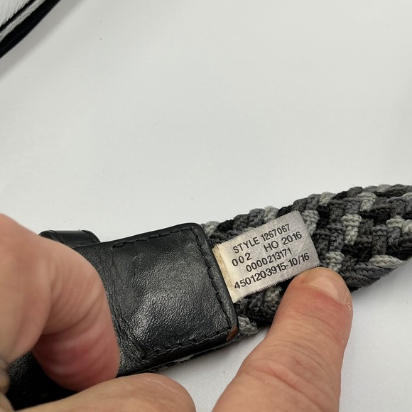 Under Armour Woven Gray Belt Mens Leather‎ Accent Adjustable Casual - Picture 4 of 9